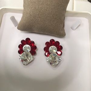 Gorgeous red and crystal earrings